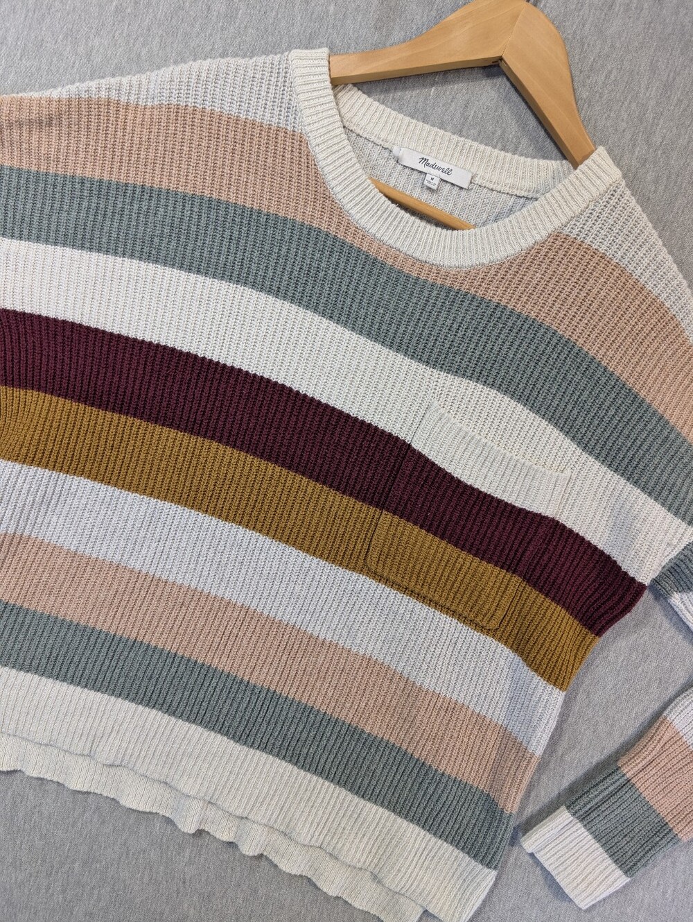 Madewell Knit Striped Sweater Women's Medium Multi-Coloured